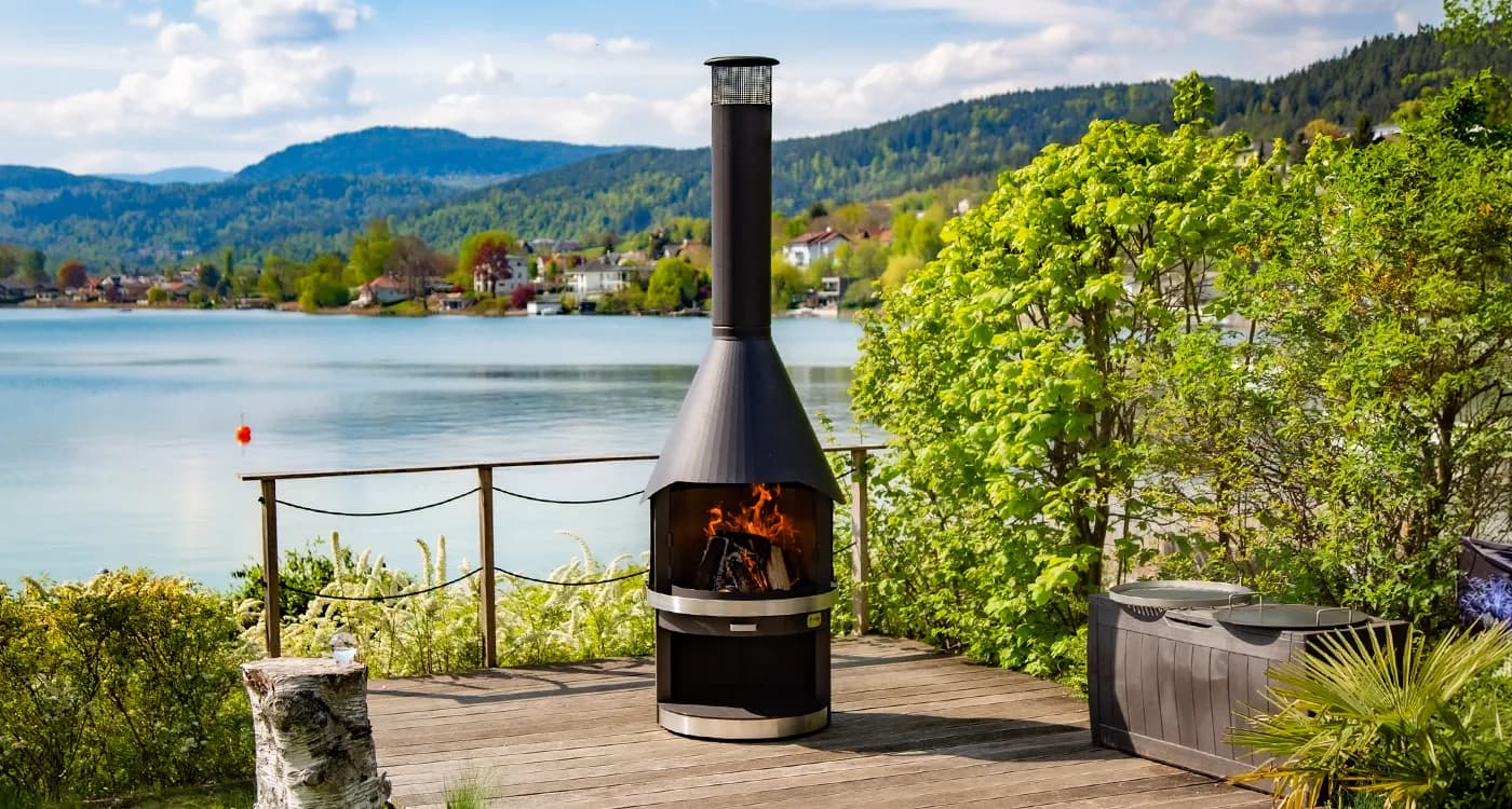 Premium BBQ with indoor and outdoor fireplace