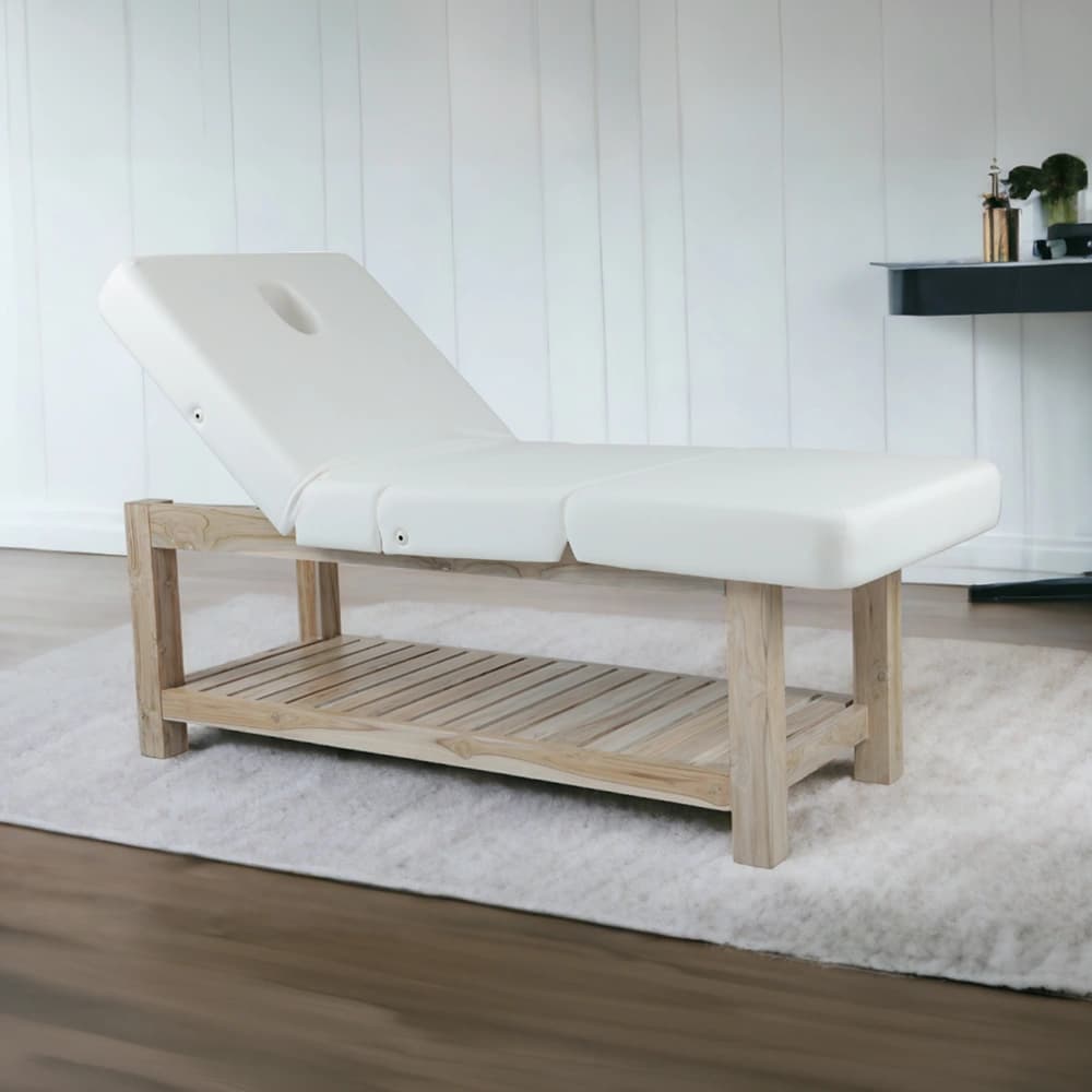 Pat din lemn de tec pentru estetică, masaj și relaxare – Flexy 2
