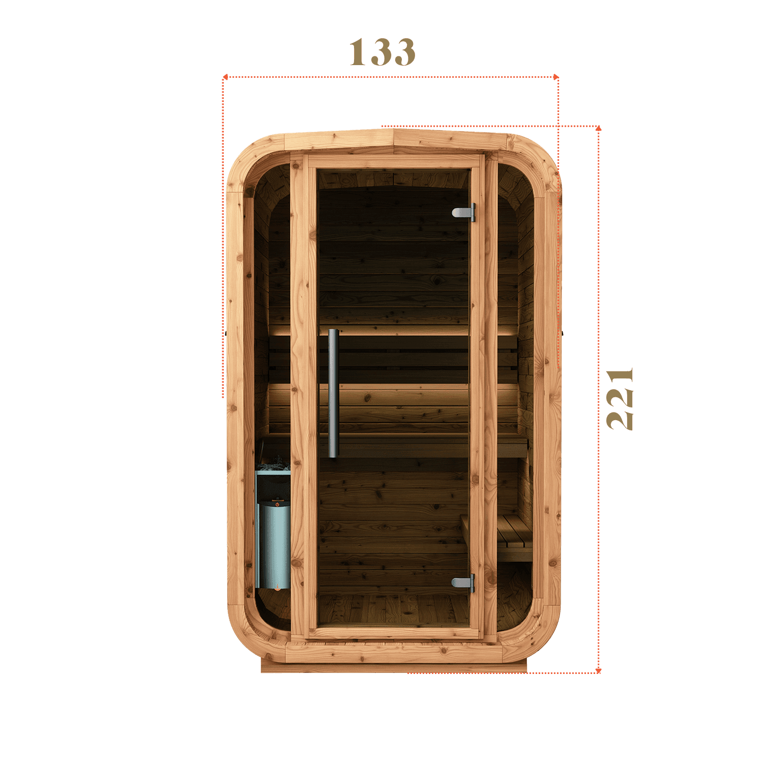 Saună de exterior Auroom Sola 140 – 1-2 locuri