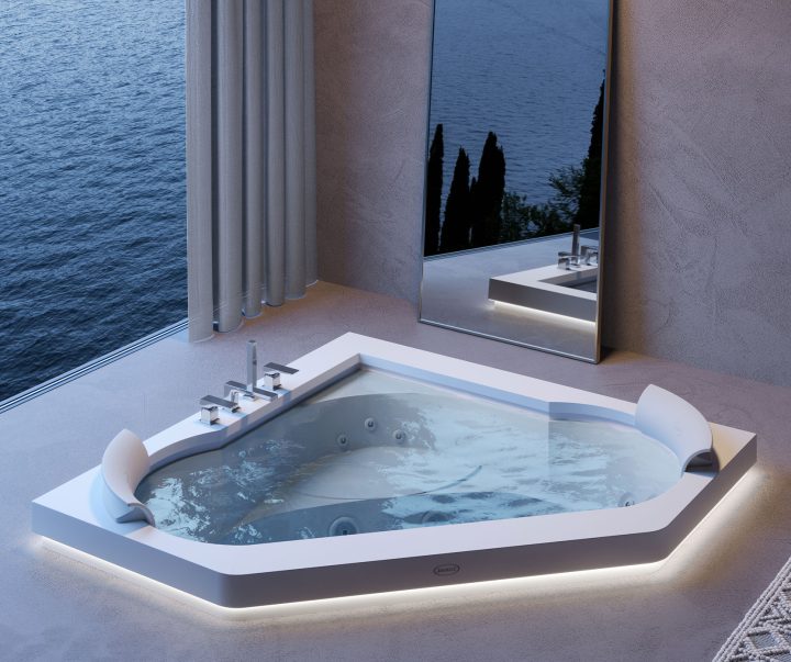 Jacuzzi Aura Corner cada de baie_lumini