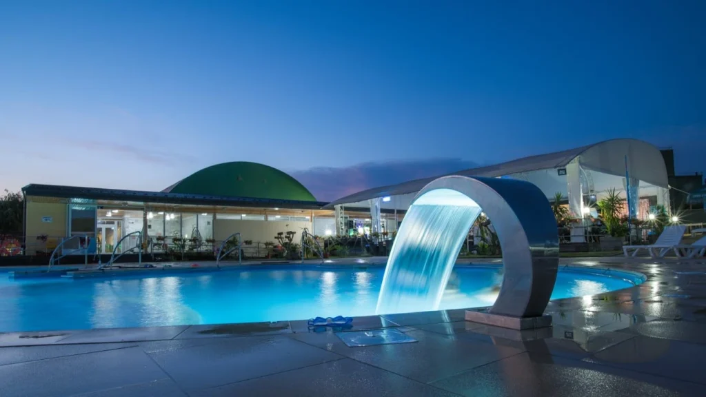 Outdoor public swimming pool built at Greenfield Club