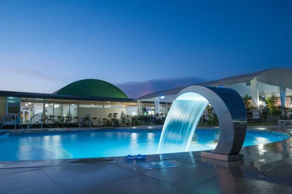 Outdoor public swimming pool built at Greenfield Club