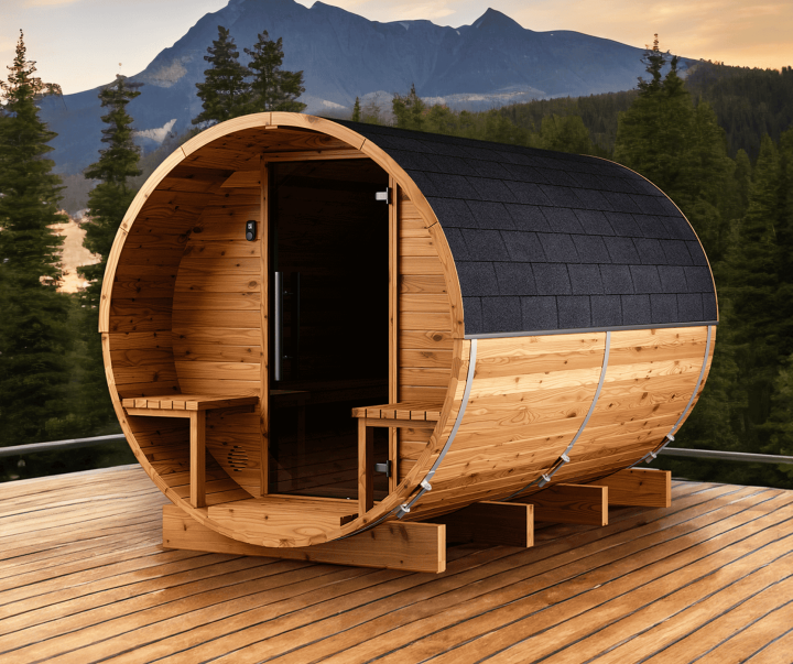 Sauna Exterior Auroom Barrel Luma 1