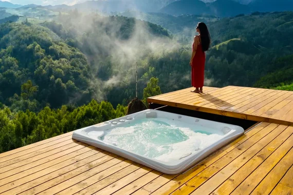 Amont Chalet Jacuzzi Exterior Caldera Spas Seychelles Main
