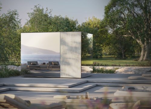 Jacuzzi-Wellness Outdoor-Sauna Innexa MAXI Mirror Lifestyle